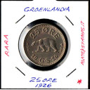 GROENLANDIA 25 Ore KM# 5 1926 Rame Nickel Orso Polare Rara